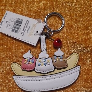 Michael Kors Banana Split Keychain - White, Pink, Tan, Yellow